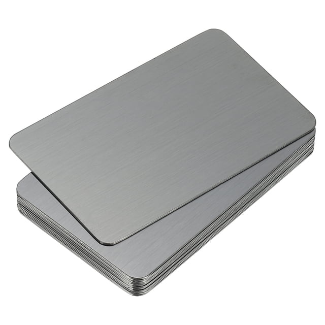 0.8mm Stainless Steel Metal Business Cards, 12 Pack Blank Name Card, Black