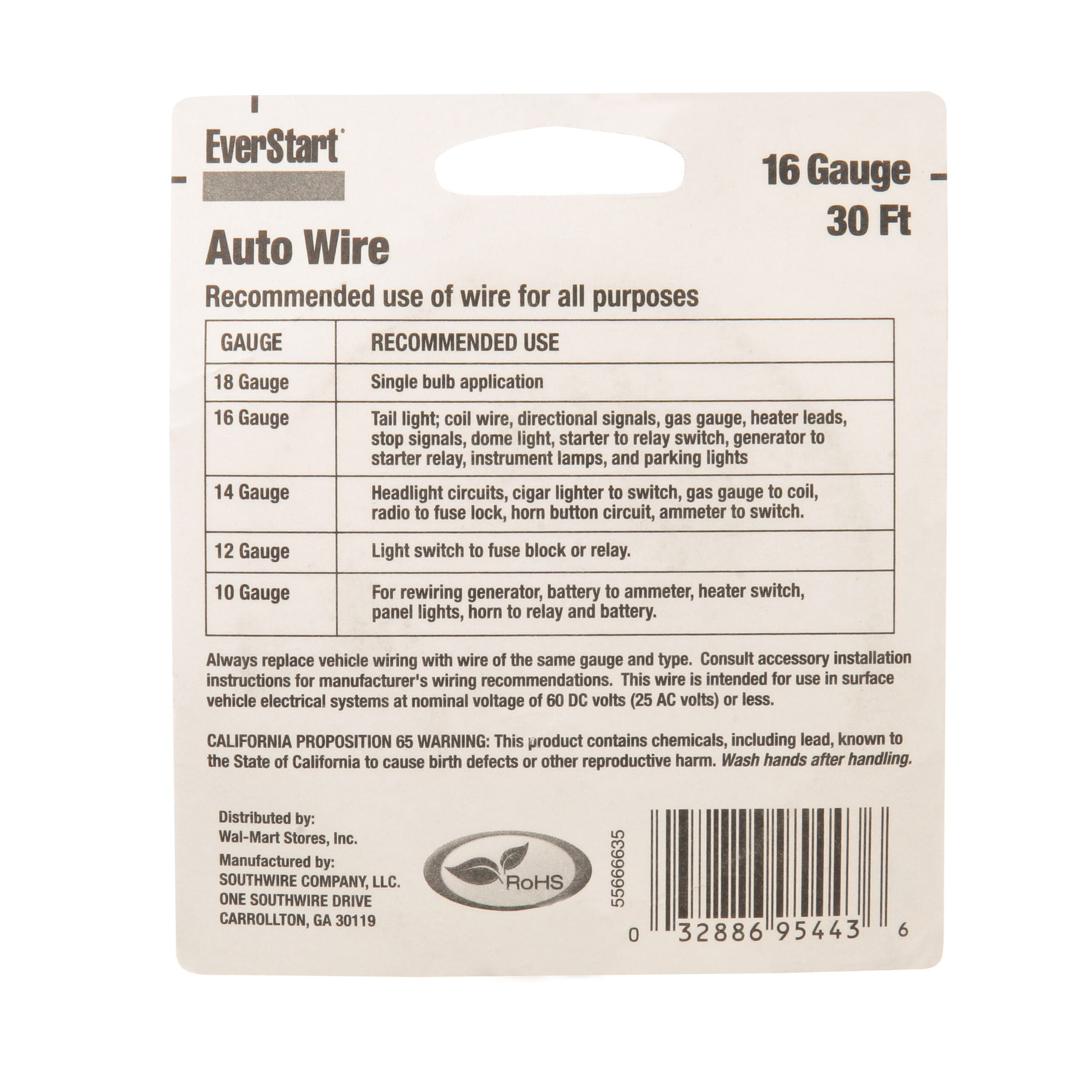 EverStart 16-Gauge Black Automotive Wire, 30 feet