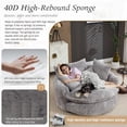 thumbnail image 4 of Oversized Polyester Sofa Bed, 55''L Round Chaise Lounge Chair Indoor, Fluffy Plush Chaise Lounge, Modern Velvet Sleeper Chair Couch, Comfy Boneless Couch for Living Room, Bean Bag Chairs (Light Grey), 4 of 10