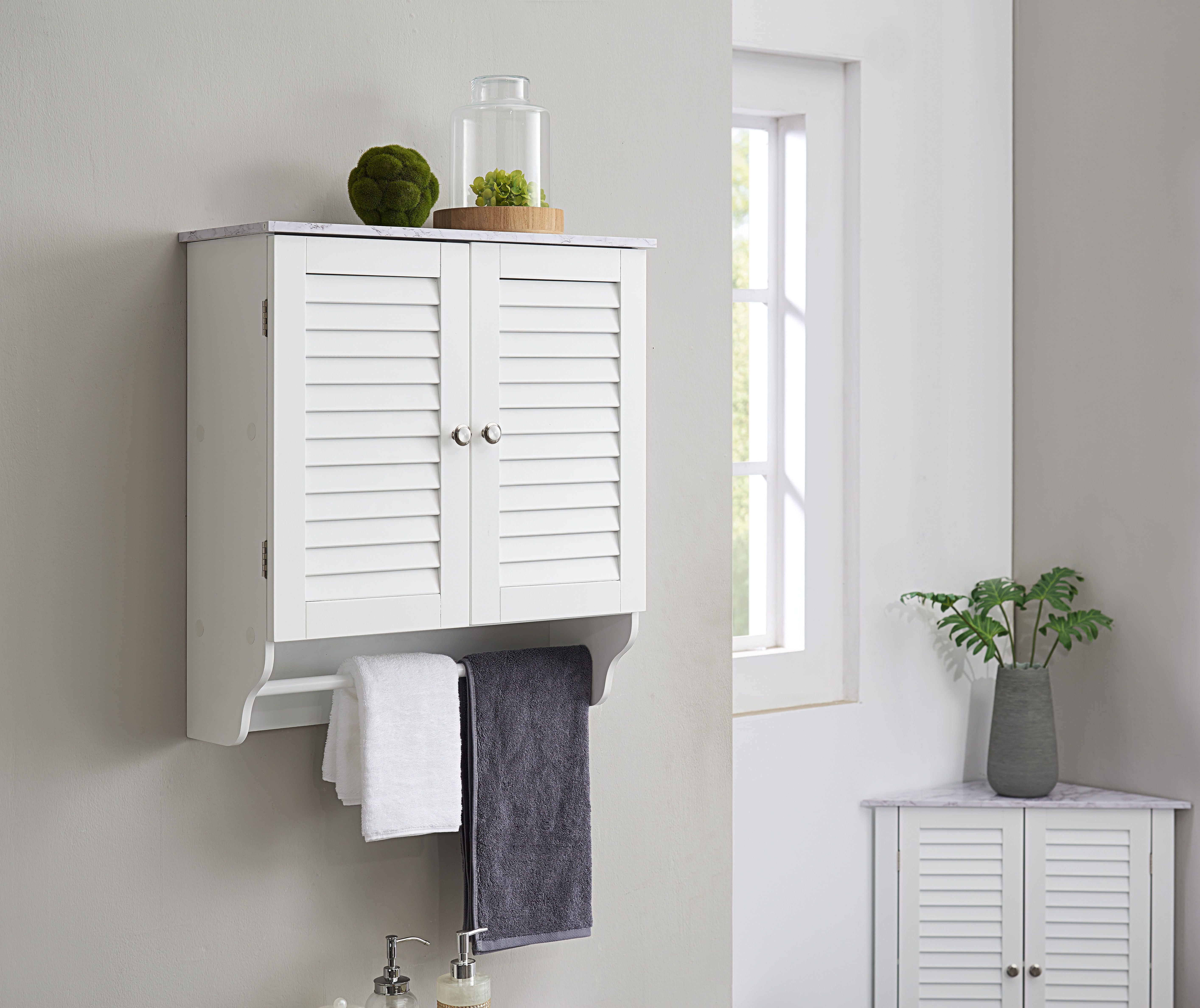 Trevita Wall Mounted Bathroom Storage with Towel