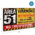 thumbnail image 2 of Warning Area 51 No Trespassing, Metal Tin Sign, Fun Antique Plaque Poster Wall Decor, 2 of 4
