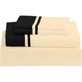 thumbnail image 2 of DNG Creations 4 Piece Two Tone Sheet Set 100% Egyptian Cotton, 800 Threads Count - 8 Inch Deep Pocket ( Solid Black/Ivory - California King ), 2 of 4