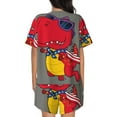 thumbnail image 3 of Picia Dinosaur Super Hero Cartoon Pajamas Sets for Women Soft Short-Sleeved Pjs with Lounge Shorts Two Piece Sleepwear-Large, 3 of 9