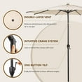 thumbnail image 5 of Abba Patio 11ft Outdoor Umbrella w/ Push Button Tilt & Crank, 6 Ribs, Beige, 5 of 9