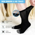 thumbnail image 3 of AMITOFO Non-Binding Diabetic Socks with Anti-Slip Grips,4 Pairs Loose Fit Cotton Crew Socks for Men and Women,Comfort and Safe Gripper Socks for Elderly,Black, 3 of 8