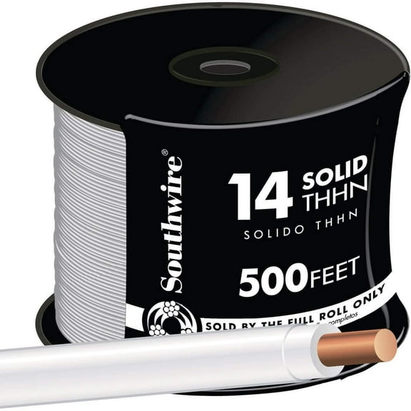Southwire Building Wire 14 Ga, 1 Conductor 15 Amp 600 V 90 Deg C 500 ' White