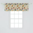 thumbnail image 2 of Ambesonne Africa Window Valance, Jungle Band with Instrument Playing Animals Lion Bear and Hare with Leaves Backdrop, Curtain Valance for Kitchen Bedroom Decor with Rod Pocket, 54" X 18", Multicolor, 2 of 3