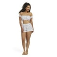 thumbnail image 3 of Mills by Millie Bobby Brown Women's Seersucker Off Shoulder Crop Top, Sizes XS-XXXL, 3 of 5