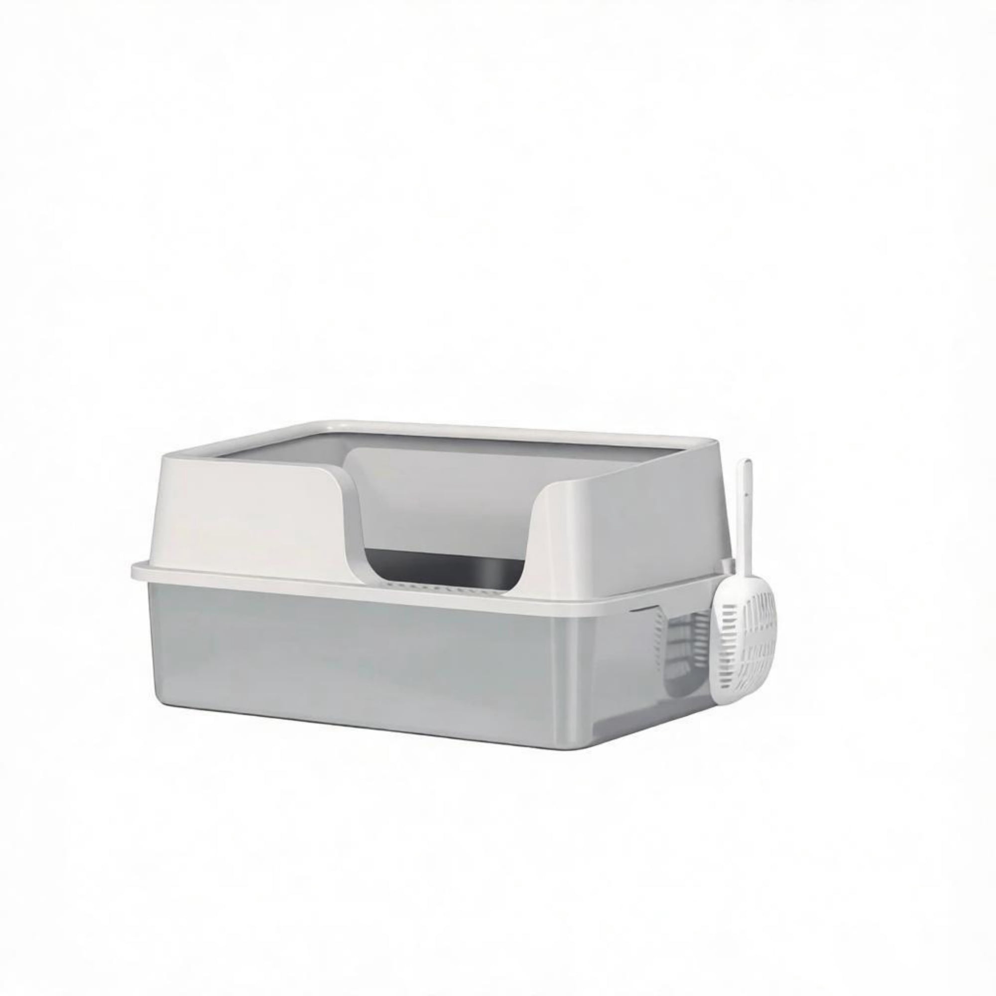 Extra Large Cat Litter Box with High Sides and Stainless Steel Tray