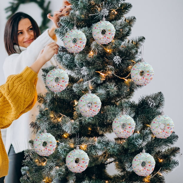 Adornos Navideños Lindo Colgante de Árbol de Navidad de Caramelo de Espuma de Macarrón