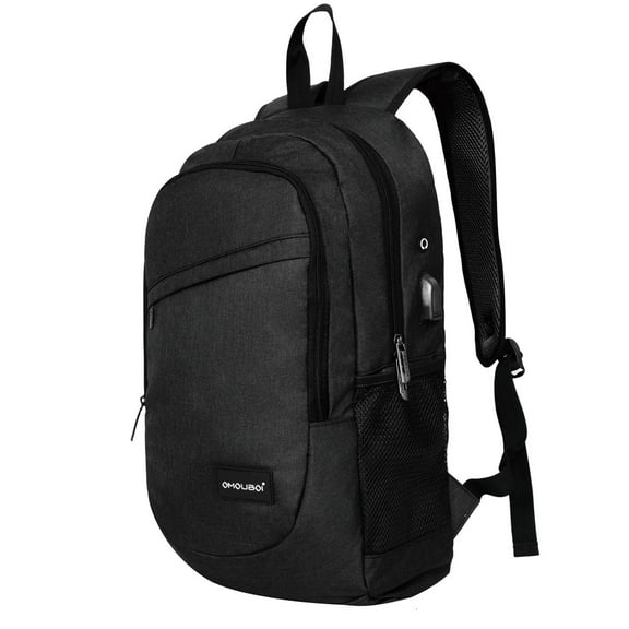 OMOUBOI Business Laptop Backpack, Water Resistant Travel Backpack Fits up to 15.6 inch Laptop Black