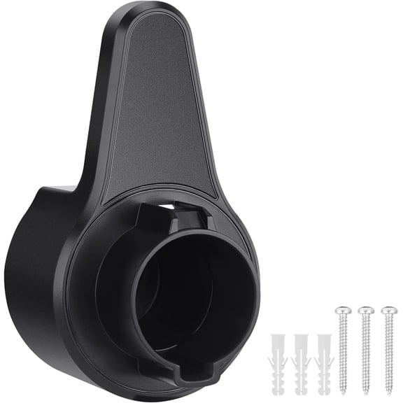 J&D Wall Mount EV Charger Holder, Black, J1772 Connector Dock, Heavy Duty Cable Organizer