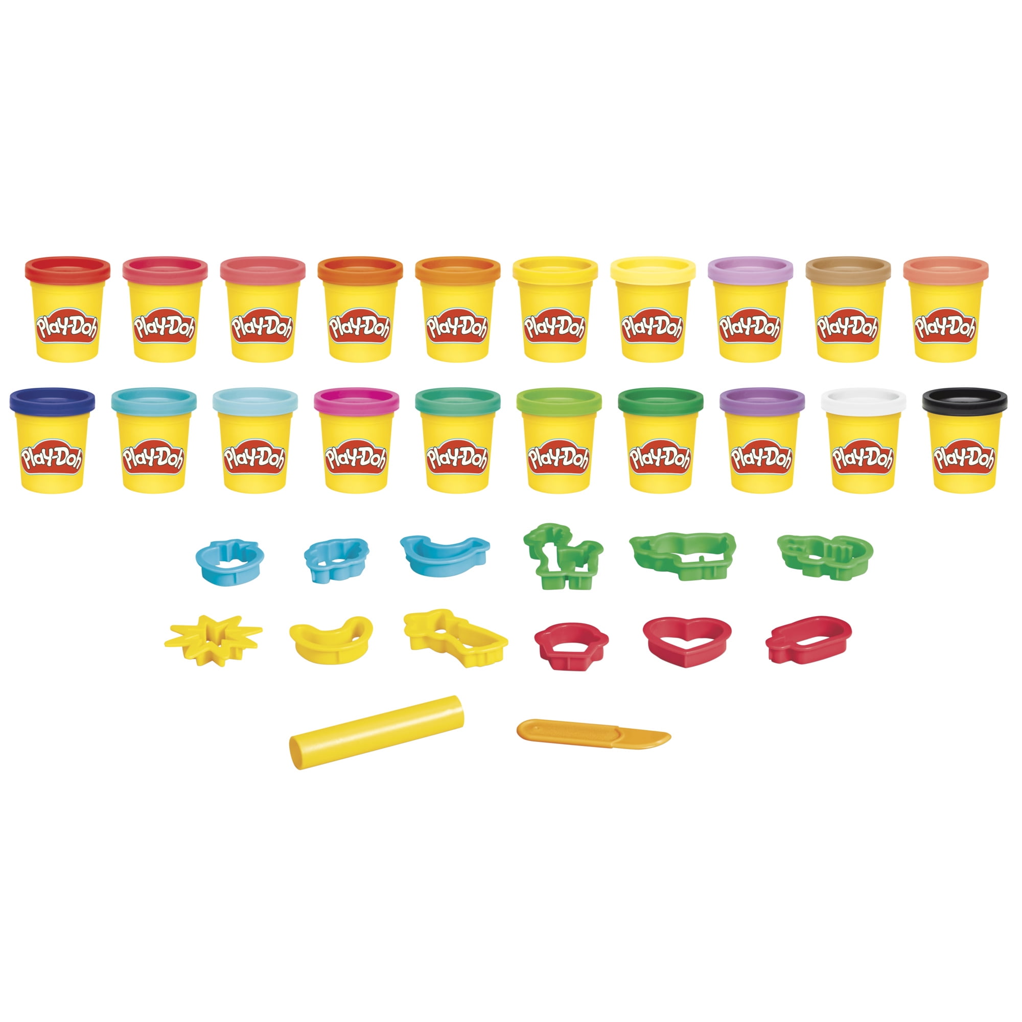 Play-Doh Bucket of Fun 20-Color Modeling Compound Set with 14 Tools & Storage Bucket, Classroom Supplies, Kids Ages 3+