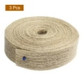 thumbnail image 3 of Uxcell 3 Rolls Natural Burlap Fabric Ribbon 1 Inch Burlap Wired Ribbon Rustic Ribbon, 3 of 5