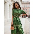 thumbnail image 1 of JUNWELL Robe d'Été pour Femmes Taille P-2TG Coton et Lin Manches Courtes Décontractée Ample Imprimée Col Montant Ceinture, 1 of 6