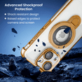 thumbnail image 3 of Entronix Magnetic Clear Case for iPhone 15, Built-in Kickstand Ring Shockproof Bumper, Gold, 3 of 7