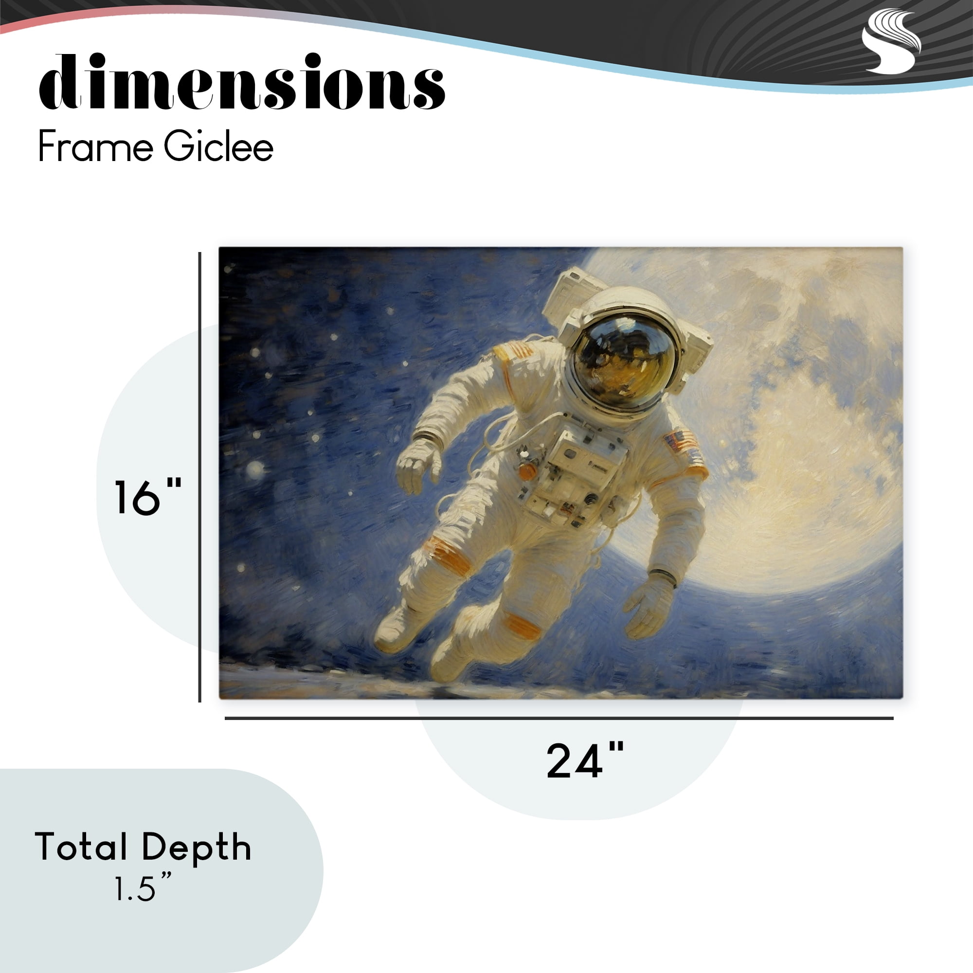 Astronaut in Vast Galaxy Canvas Wall Art, design by Angie Hawke
