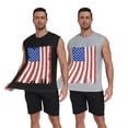thumbnail image 3 of Iceglad Mens American Flag Tank Top 2 Pack Sleeveless Workout Muscle Shirts Loose Fit Summer Beach Gym Casual 4th of July Patriotic Tee, 3 of 8