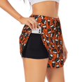 thumbnail image 2 of Bixox Women's Owls And Boo pattern 2 in 1 Running Shorts - Lightweight Athletic Workout Gym Yoga Shorts Liner with Pockets - Small, 2 of 5