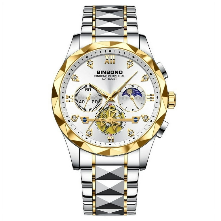 Binbond New Series Multi-Functional Quartz Watch All-Match Fashion Watch  Six-Pin Timing Casual Fashion Men's Tungsten Steel