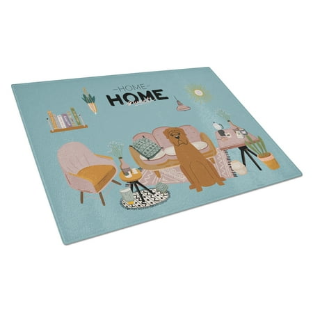 

Carolines Treasures CK7918LCB Dogue de Bourdeaux Sweet Home Glass Cutting Board Large 12H x 16W multicolor