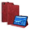 thumbnail image 4 of SaniMore Case for Lenovo Tab M10 10.1 inch 3rd Generation TB-328F, PU Leather Embossed Butterfly Shockproof TPU Back Card/Pen Holder Anti-slip Stand Full Protective Fashion Wallet Cover, Red, 4 of 9