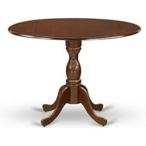 East West Furniture DMT-MAH-TP Dublin Kitchen Table - a Round Dining Table Top with Dropleaf & Pedestal Base, 42x42 Inch, Mahogany