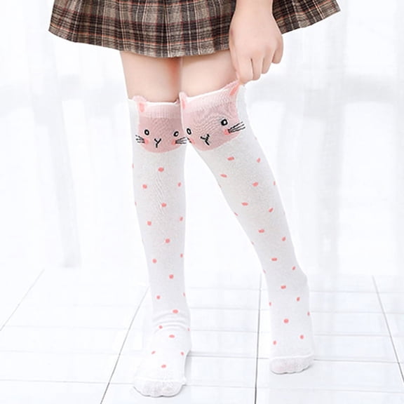 Cartoon Cute Kids Socks Cat Rabbit Animal Baby Socks Knee High Long Leg Cute Socks Girl Children Socks 3-12 Y