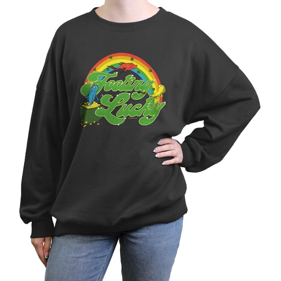 Junior's Dr. Seuss Feeling Lucky Fish Sweatshirt