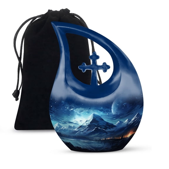 JAGSHASHI Wilderness Urns For Adult Male Ashes - Urns Cremation - Urn For Ashes For Men - Human Urns For Ashes Adult Male - 10 Inch With Velvet Bag - Funeral Urns Women - Urns For Ashes Adult Male