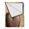 thumbnail image 2 of Chocolate Soft Flannel Fleece Throw Blanket, Chocolate Heart on the Wooden Board Background for Valentines Day, Cozy Plush for Indoor and Outdoor Use, 50" x 60", Sand Brown Dark Brown, by Ambesonne, 2 of 5