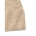 thumbnail image 3 of Time and Tru Women's Wide Cuff Beanie Hat, One Size, Light Tan, 3 of 4