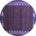 thumbnail image 1 of Ahgly Company Indoor Round Abstract Blue Contemporary Area Rugs, 3' Round, 1 of 4