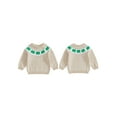 thumbnail image 3 of Loicainy Toddler Baby Irish Knit Sweater 6 9 12 18 24 Months 2T 3T 4T 5T Shamrock Embroidery Crew Neck Long Sleeve Tops, 3 of 10