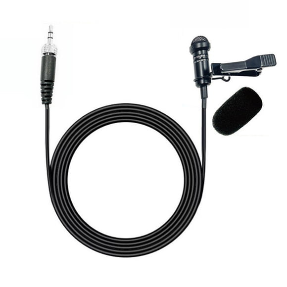Lefu Black Lapel Microphone for Shure For Sony Clip-On Wireless System With Cap