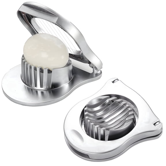 2 Pack Egg Slicer, Zinc Alloy Hard Boiled Egg Cutter with Stainless Steel Wire, Uniform Slices for Salads, Sandwiches & Breakfast, Easy to Clean, Versatile for Fruits and Meal Prep