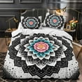 Home Bedclothes Black and White Mandala Pattern Printed Comforter Cover