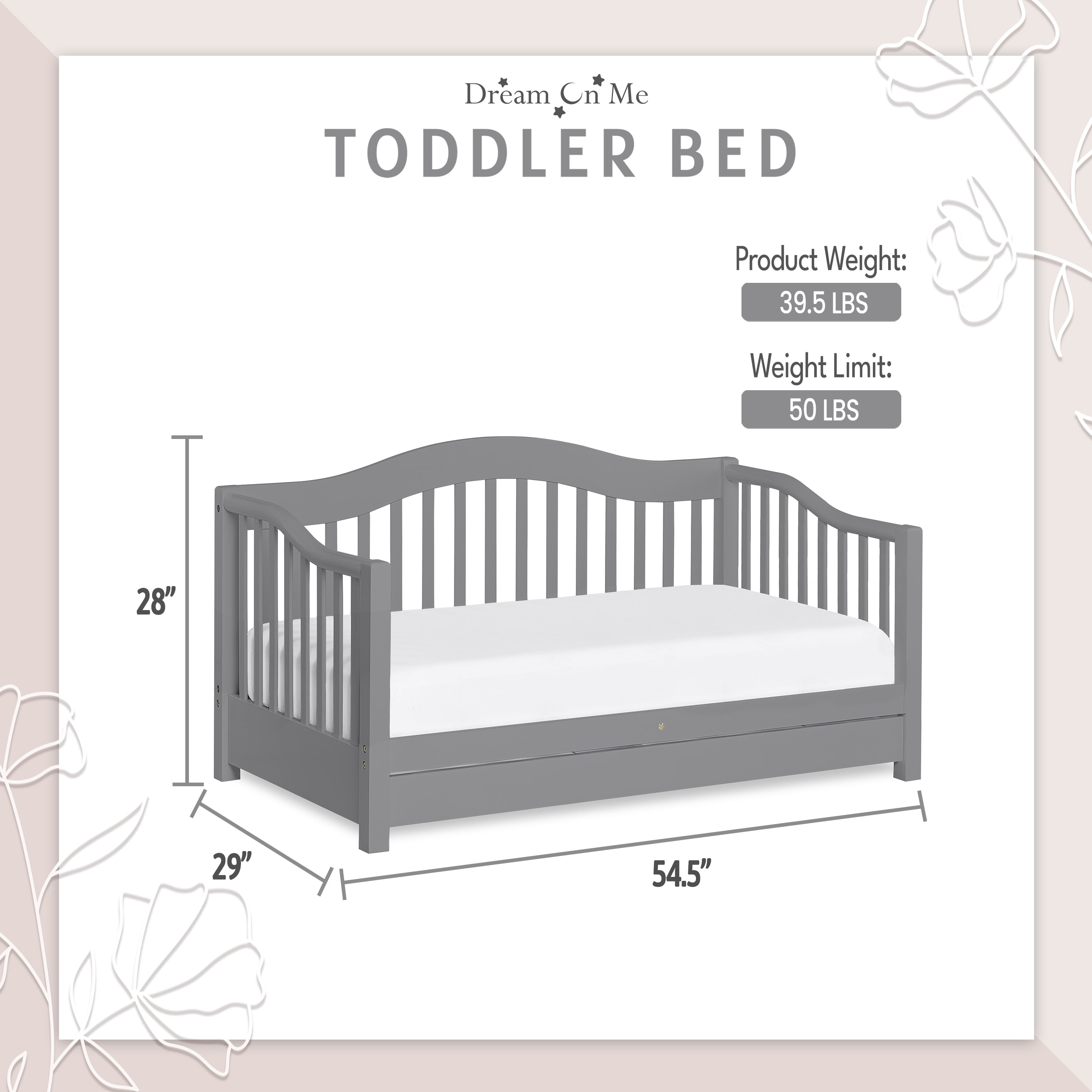 Dream on me cheap toddler bed with storage