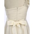 thumbnail image 6 of Hansber One Shoulder Flowers Girls Dress High Low Chiffon Wedding Bridesmaid Pageant Prom Ball Gown Champagne 8, 6 of 7