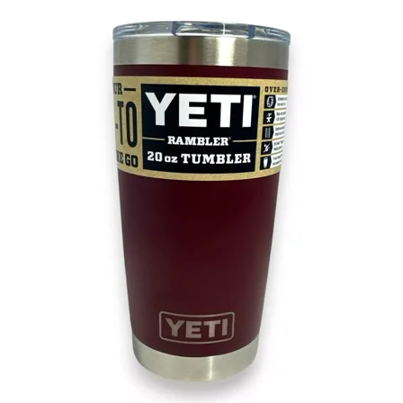 YETI Rambler 20oz Tumbler, Stainless Steel - Wild Vine Red
