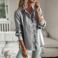 thumbnail image 2 of Pisexur Women's Chiffon Ruffle Blouse Solid Color Long Sleeve Button Down Elegant Collar Neck Shirts Tops, 2 of 8