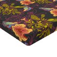 thumbnail image 4 of Ambesonne Petunia Themed Fitted Sheet, Night Jungle Flowers, King Size, Pale Olive Green Hot Pink, 4 of 5