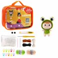 thumbnail image 2 of Wiueurtly Wool Diy Kit Frog Succulent Video Teaching Children Hand Knitting Doll Wool Material Kit, 2 of 9