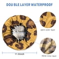 thumbnail image 3 of Shower Caps,Yellow and Black Of Leopard Print Waterproof Shower Cap for Women 4 Pieces,Double Reusable Hair Cover for Shower PEVA Elastic Stretch Hem, 3 of 7
