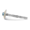 thumbnail image 3 of 925 Sterling Silver 14k Aquamarine Ring Birthstone March Gemstone Stackable, 3 of 7