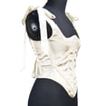 thumbnail image 4 of Womens Vintage Asymmetrical Hem Overbust Corset Tie Front Lace-up Back Bustier Shapewear Top, 4 of 9