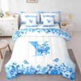 thumbnail image 1 of Erosebridal Monogrammed Bed in a Bag Full size,Personalized Initial Bed Set,Letter Decoration,Reversible,7pcs, 1 of 1