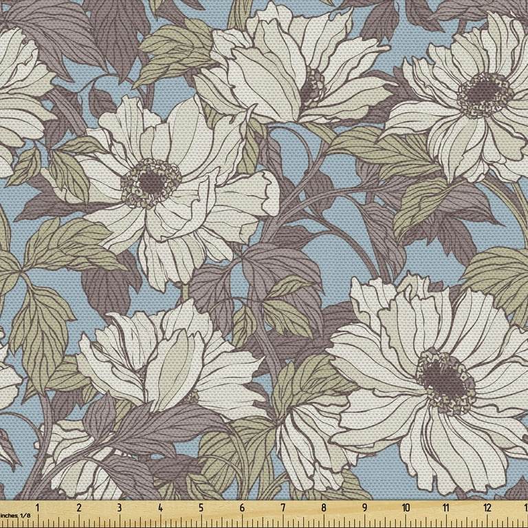 Ambesonne Vintage Fabric by the Yard Decorative Upholstery Home Accents