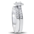 thumbnail image 2 of Edge Jewel 1.01 Ct Princess Cut White Diamond Ring for Her - 14K White Gold Plated Wedding Anniversary Ring - Double Band Simple Handmade Jewellery - Jewellery Diamond Wedding Ring Sets On Clearance, 2 of 6