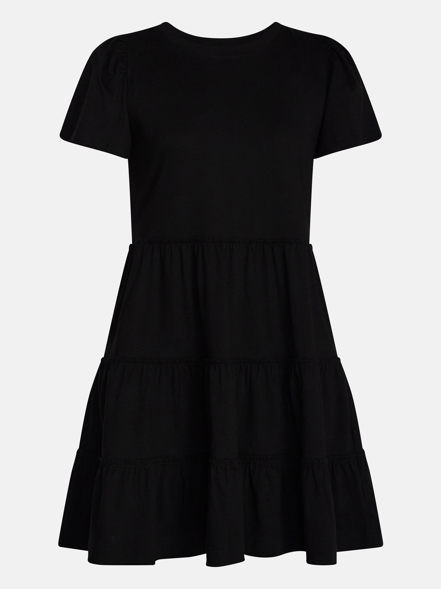 Time and Tru Women's and Women’s Plus Cotton Swing Dress with Short Sleeves, Sizes XS-4X